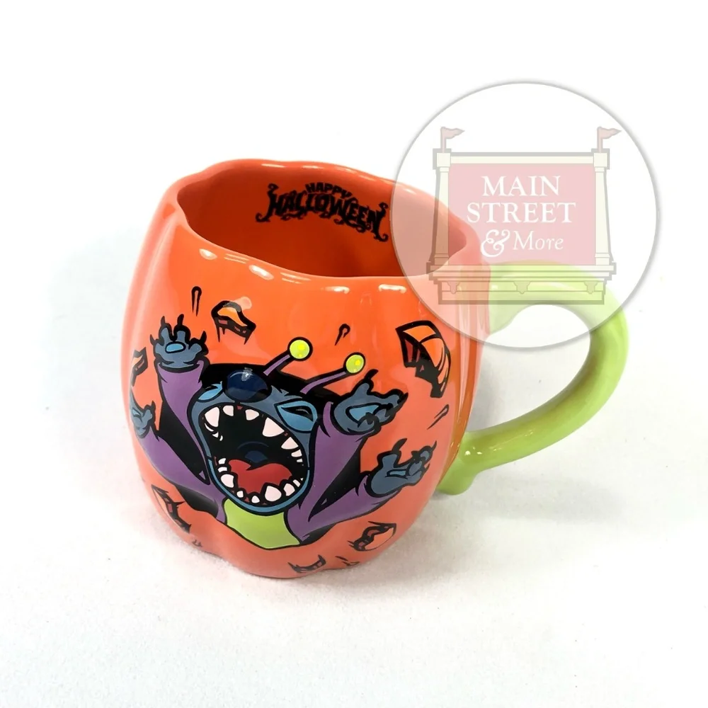 Disney Parks Stitch Halloween Pumpkin Coffee Mug - NEW - Picture 2 of 4